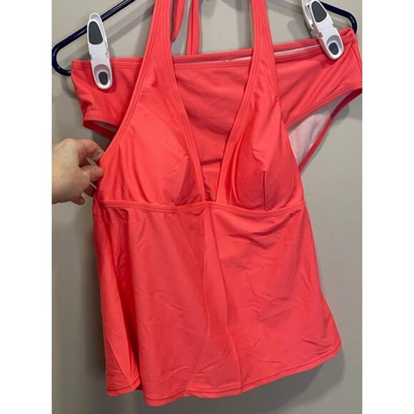 Cupshe Coral Halter Tankini Set Women's Size L - Picture 2 of 10